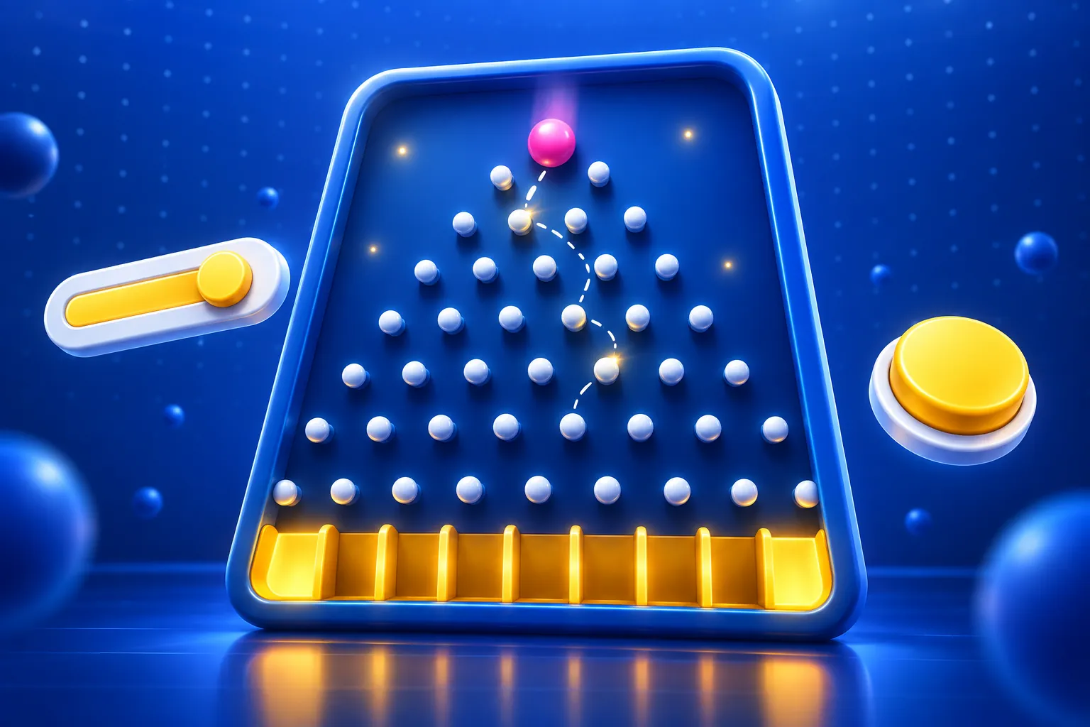 Wersja demo Plinko z wirtualnym saldem na ekranie