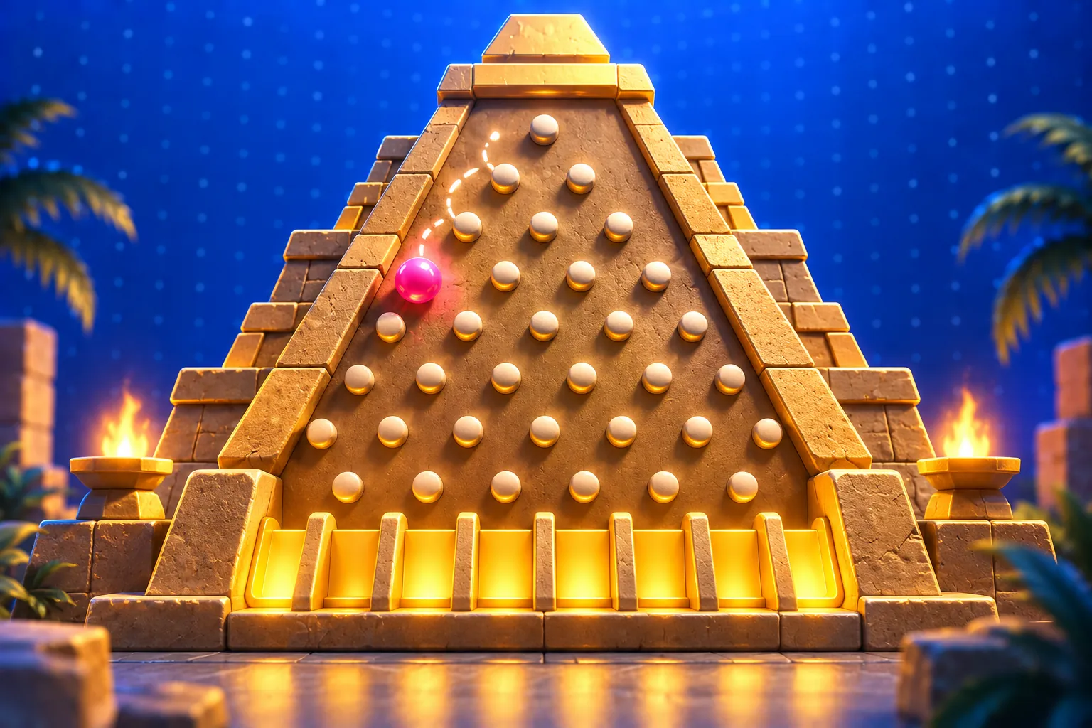 Aztec Plinko z planszą w kształcie piramidy